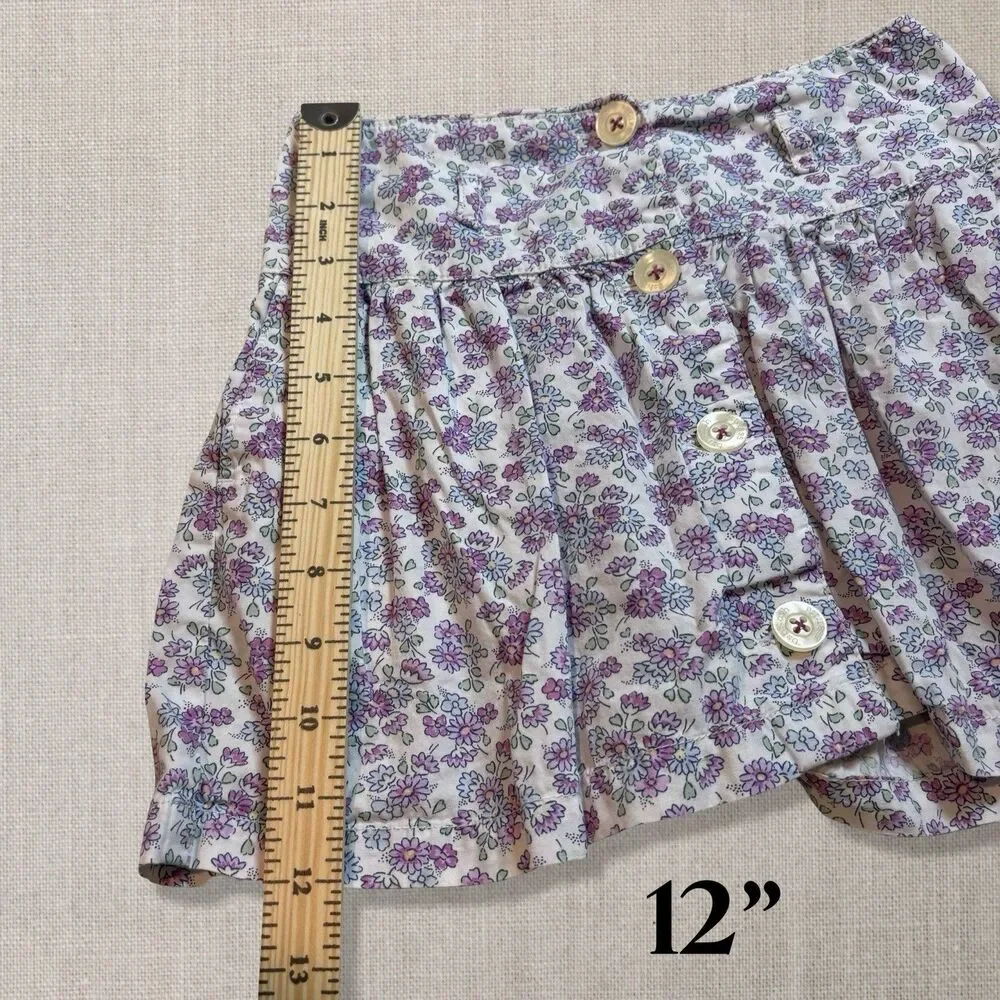 OshKosh B’gosh Girls Floral Button Front Skort Skirt Size 6X Cottagecore